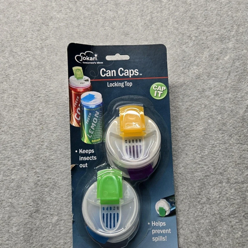 Jokari Can Caps Locking Top 4 Pack‎ Soda Can Covers Spill Proof Keep Bugs Out